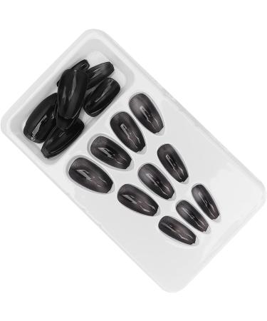Press On Nails Coffin Press On False Nail Tips Black False Nails Artificial Nails Fake Solid Color Solid Color Fake Nails Ballerina Nail Art Tips Sets - Buy Online on SooperMarket.com