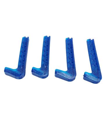 Kadimendium Ice Skate Blade Covers, Soft Adjustable Plastic Ice Skate Guards for Home Blue