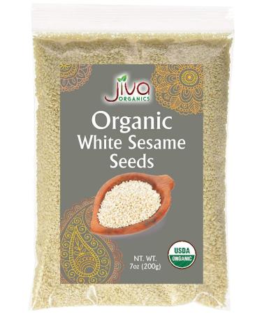 Jiva Organics Organic White Sesame Seeds 7ounce Bag - Hulled Till 100% Natural & Non-GMO
