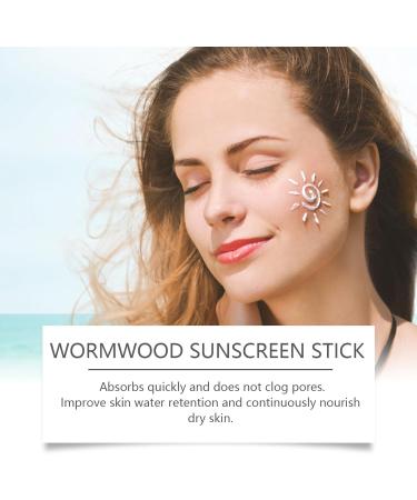 Wormwood Face Sunscreen Stick Waterproof Sunblock Stick SPF 50+ Suncream Factor 50 for Face PA+++ Refreshing Sun Cream Spf 50 Strong UVA + UVB Protetion Moisturizing & Non Greasy - Buy Online on SooperMarket.com