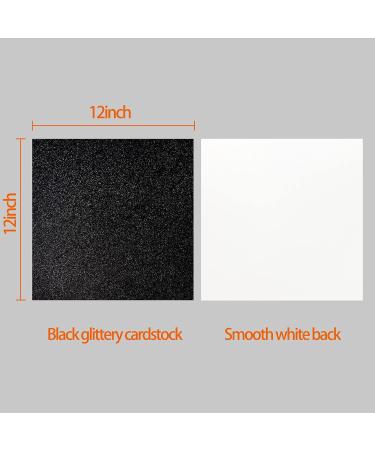 Glitter Cardstock - 15 Sheets 12x12 for Cricut DIY Projects - Easy to Cut Black Sparkle Paper - 250 GSM - Buy Online on SooperMarket.com