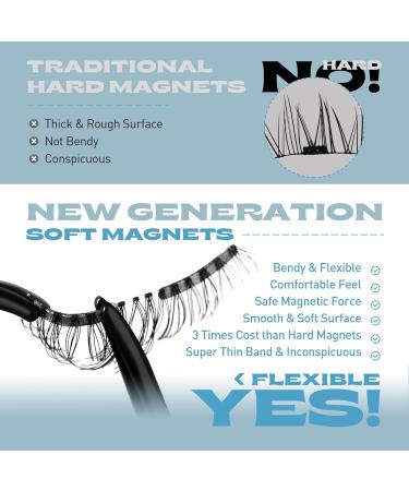 Pawotence Magnetic Eyelashes - No Glue No Eyeliner | Easy Wear Reusable Kit | Soft Magnets | 1 Pair Style III - Buy Online on SooperMarket.com