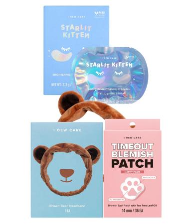 I DEW CARE Happy Paws Starlit Kitten Set with Headband Pimple Patch + Eye Patch + Headband
