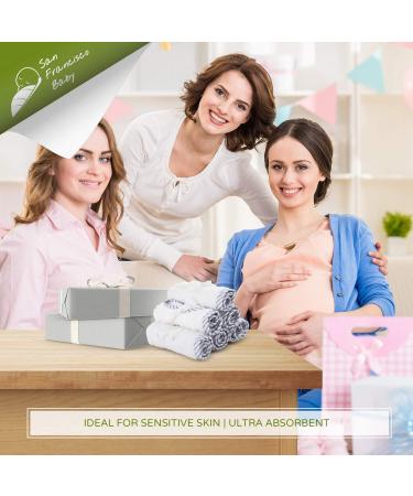 San Francisco Baby 6-Piece Bamboo Washcloth Set - Gentle Face & Bath Towels for Newborns, Toddlers, and Kids - Soft Cloth Wipes for Sensitive Skin - 10x10 Inches - White - Buy Online on SooperMarket.com