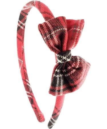 Mytoptrendz Thin Alice Band Headband Red Tartan Hairband With Small Little Cute Bow Girls Hair Accessories - Buy Online on SooperMarket.com
