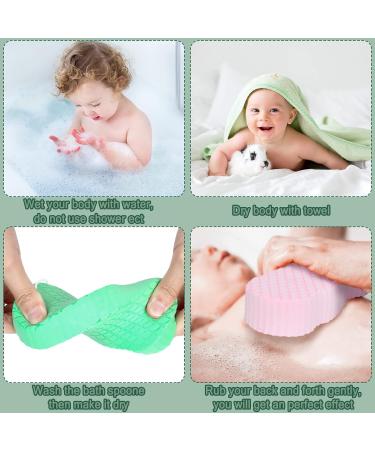 6Pcs Ultra Soft Bath Body Shower Sponges with Exfoliating Dead Skin Remover - Reusable and Super-Soft for Pregnant Women, Adults, and Children | Includes 6 Sticky Hooks - Buy Online on SooperMarket.com