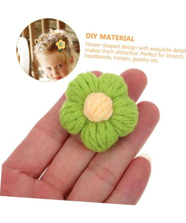 EXCEART 50 Pcs Hairpin Accessories Bow Phone Case Knitted Flowers Patches Puff Flower Diy Charm Child Plaque - Buy Online on SooperMarket.com