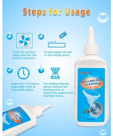 Deuvuo Mould Remover Gel UK 280g 2 Pack Mold And Mildew Remover Gel With Brush For Washing Machine Mould Extreme Gel For Bathroom Painted Walls Tiles Ceiling Window Seals Wood (10 Fl Oz) 140 ml (Pack of 2) - Buy Online on SooperMarket.com