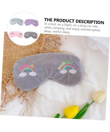 Rainbow Eye Mask Scrunchies Set - 4pcs Hair Ties with Bows and Teeth, Wired Head Wraps for Girls - Buy Online on SooperMarket.com