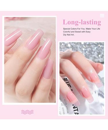 French Manicure Foundation Dip Powder Set - 28g/Box, Pink & White Colors, No UV/LED Cure, 1oz per box - Clear Pink Dip-Clear Pink-UKA - Buy Online on SooperMarket.com