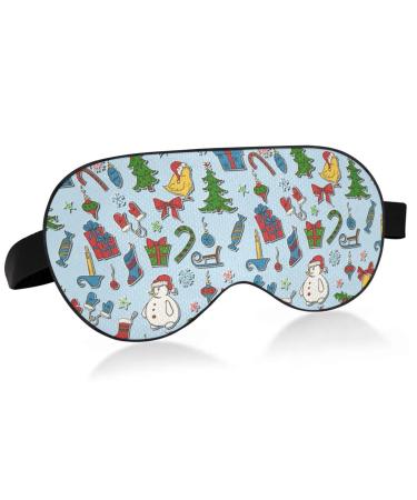 Haskirky Light Blocking Eye Mask Breathable and Adjustable Adult Men and Women Travel on Business Trips Yoga Meditation Light Smooth Comfortable Eye Mask Office Deep Sleep Goodies Christmas Cartoon