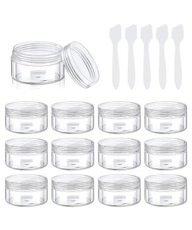 Pinsheng 50 piece of empty can clear crucible cream can empty 5ml transparent cosmetic container Travel with lid small nailart jar box trial trees with spatula for cosmetics lip balm and lotion