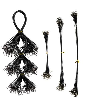 Giak steel front stainless steel leaders with a carabiner hook and stainless steel vertebrae 72 PCs 15/20/25 cm Each 24PCs for predatory fish hidden main line