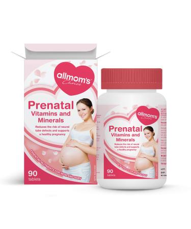 Prenatal Vitamins with 1000mcg Folate Folic Acid Prepares You for Conception and Childbearing 23 Vitamins and Minerals Includes Iron Calcium Vitamin D Biotin 90 Days Supply - Allmom's Choice