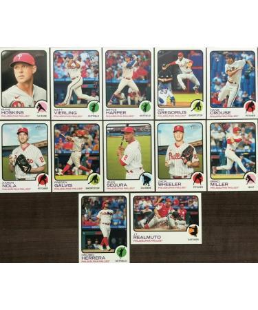 Philadelphia Phillies 2022 Topps HERITAGE Series Complete Basic 12 Card Team with Bryce Harper Plus