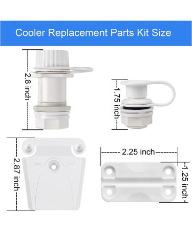Cooler Replacement Parts Kit for Igloo Coolers  Cooler Plastic Hinges  Cooler Latches and Screws Combo  Threaded Cooler Drain Plug and Triple-Snap Cooler Drain Plug - Buy Online on SooperMarket.com