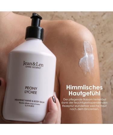 Jean & Len Heavenly Hand & Body Balm - Peony & Lychee | Organic Argan Oil & Shea Butter | 500ml | Paraben & Silicone Free | International Shipping - Buy Online on SooperMarket.com