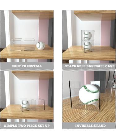 VOLEAAR 6 Pack Baseball Display Case - UV Protected Acrylic Cube Holder for Autograph Memorabilia - Official Size Baseball Display Box - Buy Online on SooperMarket.com