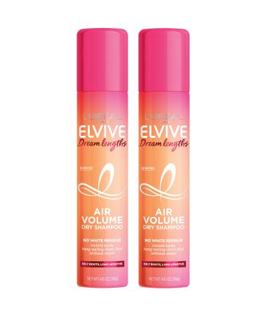 L'Oreal Paris Elvive Dream Lengths Air Volume Dry Shampoo Instantly Absorbs Oil, Long-Lasting Clean Feel, No White Residue, Instant Body, Sulfate, Paraben, Dye, Silicone Free Pack of 2, 8.32 oz 4.16 Ounce (Pack of 2)