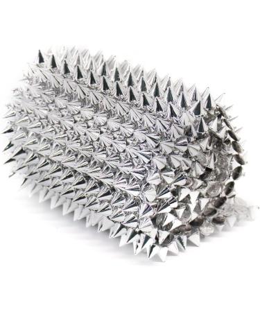 Jerler Sew Stitch Spikes for Arts & Crafts Decoration - Mesh Rivets Studs Beads Cone Spikes for Jackets, Clothing, Shoes - 1 Yard, Silver - Buy Online on SooperMarket.com