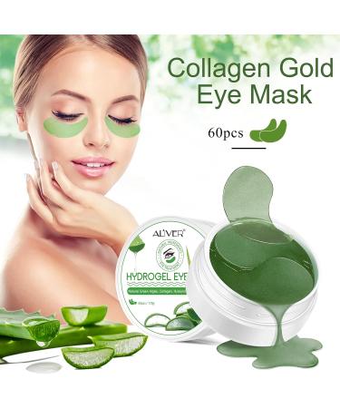 Aloe Vera Eye Patches 30 Pairs Hydrogel Eye Masks for Dark Circles Anti Wrinkle Treatment Under Eye Gel Pads Eye Mask for Puffy Eyes Skincare Hydrating Green - Buy Online on SooperMarket.com