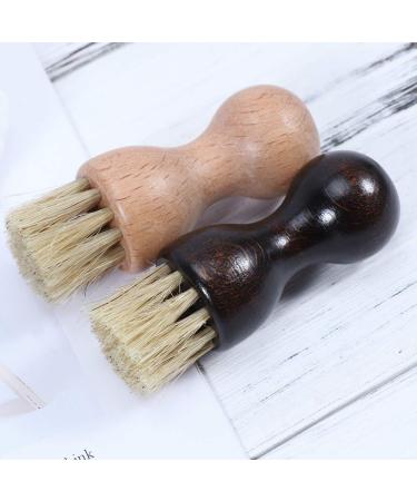 EXCEART Shoe Brush Cream Applicator Wooden Shoe Shine Brushes Polish Paste Jar Dauber Bristles Shaft Slotted for Boots Shoes & Other Leather Care - Buy Online on SooperMarket.com