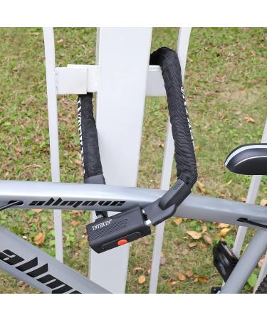 Intekin High-Security Bicycle Chain Lock - 90cm Heavy-Duty Hardened Steel 8mm Strong Square Chain for Bikes E-Bikes Scooters Motorcycles Fences & Gates - Buy Online on SooperMarket.com