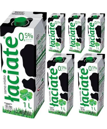 Laciate Green Milk 0.5% Fat UHT Milk 1000 Mililiter x 6 Boxes