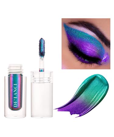 ecofavor Liquid Eyeshadow Multichrome  Metallic Colorful Glitter Shimmer Metal Bright Liquid Eye Shadows  Sparkle High Pigmented Long lasting Liquid Eyeshadow  Color Shift Violet Blue Teal Green 10