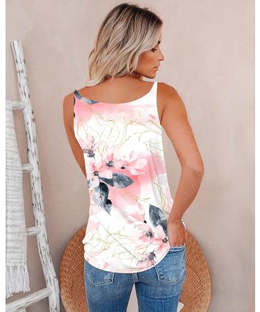 Saukole Women's Summer V-Neck Tank Top - Sleeveless Casual Stripe Shirt with Lace Detail, Loose Fit Blouse - White (Medium) - Buy Online on SooperMarket.com