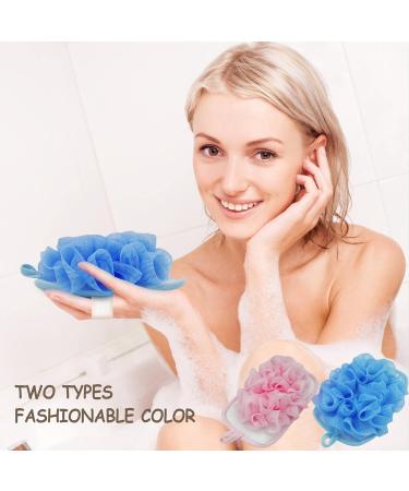 Bleu Bath Exfoliating Body Loofah Mitt Pad (2 Pack) with Elastic Hand Strap - Shower Sponge Scrubber - Buy Online on SooperMarket.com
