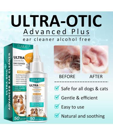 Dog Ear Cleaner Ear Infection Treatment for Dogs Cats Dog Ear Drops for Infection Antibiotics Effective Eliminates Ear Odour Dirt and Debris Pets Ultra-Otic Advanced Ear Cleaner Solution (50ml) - Buy Online on SooperMarket.com