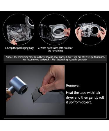 Art3d Double-Sided Heavy Duty Mounting Tape - 10FT Multipurpose Removable Adhesive Foam Tape - Reusable Transparent Tape for Household Items - 1/24 x 1/2 x 10 - Buy Online on SooperMarket.com