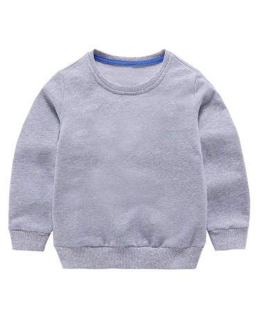 Taigood Kids Jumper for Boys Cotton Sweatshirt Long Sleeve T Shirts Pullover Autumn Winter Age 1-7 Years 5-6 Years Gray
