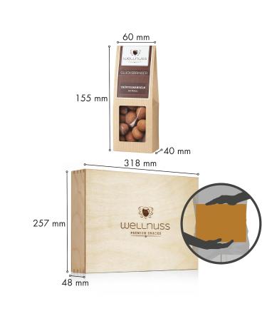 Wellnuss Ladiesnight Gift Set | Premium Nut & Chocolate Snacks for Women | Perfect Gift for Girlfriend Mother Sister - 8 Snacks in Birch Wood Box - Buy Online on SooperMarket.com