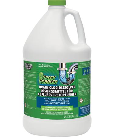 Green Gobbler - Drain Unblocker | Toilet Unblocker | Dissolve Hair & Organic Materials from Clogged Toilets Sinks and Drains | Drain Cleaner and Opener 128 oz