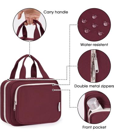 Narwey Hanging Travel Toiletry Bag for Women - Wine Red Medium Size Organizer for Cosmetics and Makeup - Buy Online on SooperMarket.com