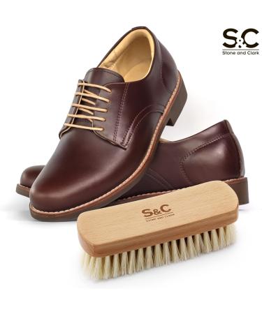 Stone and Clark Premium Beige Horse Hair Shoe Brush - Expertly Polish Leather with 100% Horse Hair Bristles - Concaved Beech Wood Handle for Perfection - Buy Online on SooperMarket.com