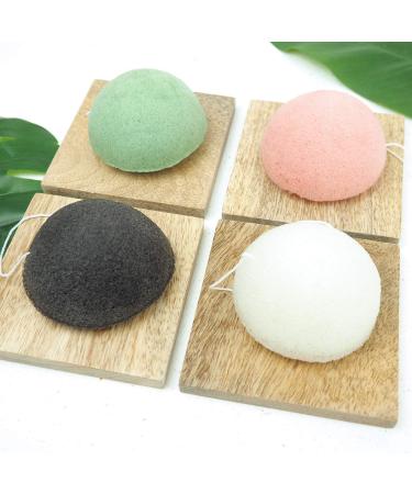 Konjac Face Sponge with Activated Charcoal Natural Exfoliation & Deep Cleansing | International Shipping Available - Buy Online on SooperMarket.com