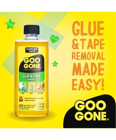 Goo Goo Glue and Tape Adhesive Remover - 4 oz - Removes Stickers, Crayon, Glue, Tape, Gum, Decals, Labels - Buy Online on SooperMarket.com