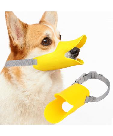 Muzzle small dogs muzzle for dogs silicone soft and adjustable anti-bite anti-bell anti-eating for small and medium-sized dogs (s)