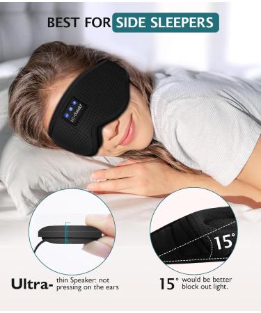 Upgraded Bluetooth 5.4 3D Sleep Mask Dual Sides Breathable Sleep Headphones up to 14-Hour Stand-by Bluetooth Eye Masks Wireless Earphones Eye Mask for Sleeping Cool Tech Gadget Travel Essentials Loup Pour Dormir Black - Buy Online on SooperMarket.com