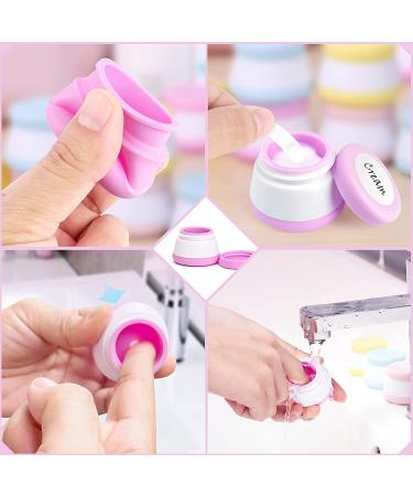 INSFIT 20g Silicone Cosmetic Containers | 5PCS BPA Free Leakproof Jars for Makeup Samples | Travel Size Cream Jars with Labels and Spatulas - Buy Online on SooperMarket.com