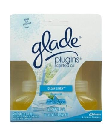 Glade Plugins Scented Oil Refill - Clean Linen - 2 ct - 2 pk