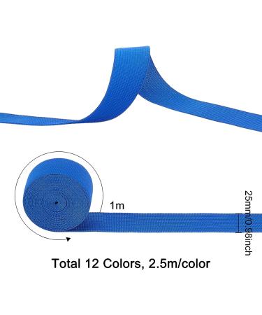 BENECREAT 1 Inch Elastic Band Ribbon - 12 Colors, 32 Yards for Sewing, Headbands, Hair Ties - Craft Project Supplies - Buy Online on SooperMarket.com