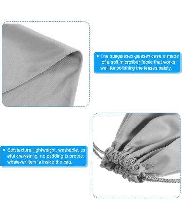 Lightweight Gray Microfiber Ski Goggle Bag - Protective Storage Sleeve with Drawstring Pouch - Buy Online on SooperMarket.com