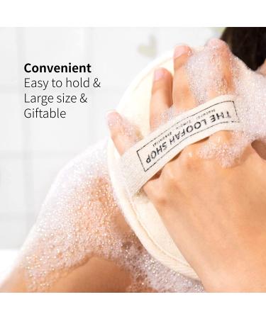 The Loofah Shop Bath Loofah Sponge - Exfoliating Body Scrubber for Men, Women, and Kids - Eco-Friendly Natural Egyptian Loofah - 2 Pack with Cotton Travel Pouch - Buy Online on SooperMarket.com