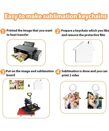 90Pcs Sublimation Keychain Blanks Bulk - DIY MDF Keychains with Rings for Heat Transfer - Double-Sided Printed - 6 Shapes Ornament Blanks - Buy Online on SooperMarket.com