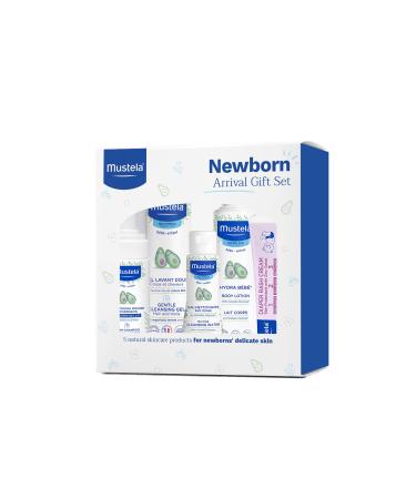 Mustela Newborn Arrival Gift Set - Baby Skincare & Bath Time Essentials - Natural & Plant Based - 5 Items Set