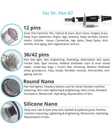 Dr. Pen Ultima A7 Replacement Cartridges (20 Pack) - Silicone Nano 0.25mm with Bayonet Slot - Disposable Parts - Buy Online on SooperMarket.com